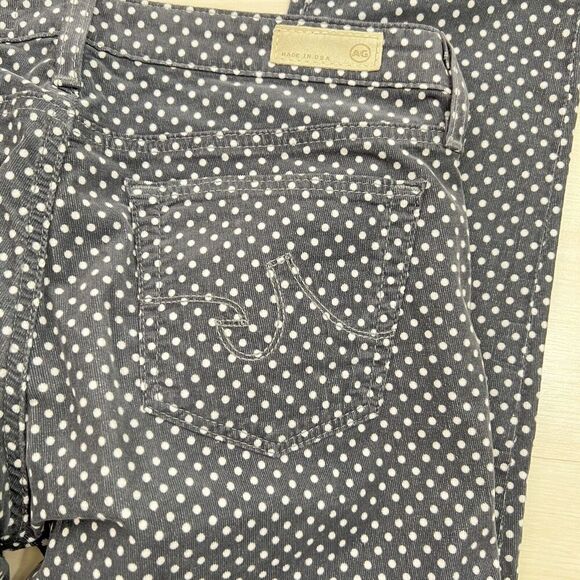 Adriano Goldschmied Jeans Women 28R Stevie Ankle Slim Straight Gray Pin Dot - Picture 10 of 13